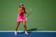 NEW YORK, NY - SEPTEMBER 02: Shuai Peng of China reacts against Belinda Bencic of Switzerland in their women's singles quarterfinal match on Day Nine of the 2014 US Open at the USTA Billie Jean King National Tennis Center on September 2, 2014 in the Flus