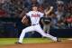 Jul 23, 2014; Atlanta, GA, USA; Atlanta Braves relief pitcher Chasen Shreve (51) pitches against the Miami Marlins during the ninth inning at Turner Field. The Braves won 6-1. Mandatory Credit: Kevin Liles-USA TODAY Sports