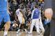 OAKLAND, CA - DECEMBER 11: Draymond Green #23 of the Golden State Warriors celebrates with teammates Nemanja Nedovic #8 and Kent Bazemore #20 after making a three pointer against the Dallas Mavericks on December 11, 2013 at Oracle Arena in Oakland, Califo