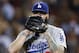ATLANTA, GA - AUGUST 12: Pitcher Brian Wilson #00 of the Los Angeles Dodgers gets set in the stretch during the game against the Atlanta Braves at Turner Field on August 12, 2014 in Atlanta, Georgia. (Photo by Mike Zarrilli/Getty Images)