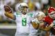 EUGENE, OR - AUGUST 30: Quarterback Marcus Mariota #8 of the Oregon Ducks passes against the South Dakota Coyotes at Autzen Stadium on August 30, 2014 in Eugene, Oregon. (Photo by Otto Greule Jr/Getty Images)