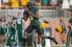 Aug 31, 2014; Waco, TX, USA; Baylor Bears wide receiver KD Cannon (9) catches a pass and runs in for a touchdown against the Southern Methodist Mustangs during the first half at McLane Stadium. Mandatory Credit: Jerome Miron-USA TODAY Sports
