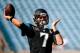 JACKSONVILLE, FL - AUGUST 28: Chad Henne #7 of the Jacksonville Jaguars warms up before the game against the Atlanta Falcons at EverBank Field on August 28, 2014 in Jacksonville, Florida. (Photo by Rob Foldy/Getty Images)