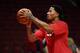 CHICAGO, IL - FEBRUARY 11: Derrick Rose #1 of the Chicago Bulls, who suffered a season-ending knee injury in November, practices his shooting before the Bulls take on the Atlanta Hawks at the United Center on February 11, 2014 in Chicago, Illinois. NOTE