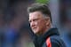 BURNLEY, ENGLAND - AUGUST 30: Manager Louis van Gaal of Manchester United looks on during the Barclays Premier League match between Burnley and Manchester United at Turf Moor on August 30, 2014 in Burnley, England. (Photo by Clive Brunskill/Getty Images
