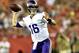 KANSAS CITY, MO - AUGUST 23: Matt Cassel #16 of the Minnesota Vikings looks to pass agianst the Kansas City Chiefs defense at Arrowhead Stadium on August 23, 2014 in Kansas City, Missouri. (Photo by Peter Aiken/Getty Images)