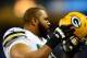 Derek Sherrod struggled throughout the night replacing Bulaga.