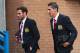BURNLEY, ENGLAND - AUGUST 30: Juan Mata and Angel di Maria of Manchester United arrive ahead of the Barclays Premier League match between Burnley and Manchester United at Turf Moor on August 30, 2014 in Burnley, England. (Photo by Clive Brunskill/Getty