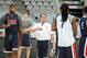 BARCELONA, SPAIN - SEPTEMBER 5: Head Coach Mike Krzyzewski of the USA Basketball Men's National Team goes over a play during practice at Palau Sant Jordi on September 5, 2014 in Barcelona, Spain. NOTE TO USER: User expressly acknowledges and agrees that