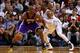 MIAMI, FL - FEBRUARY 10: Kobe Bryant #24 of the Los Angeles Lakers drives around Dwyane Wade #3 of the Miami Heat during a game at American Airlines Arena on February 10, 2013 in Miami, Florida. (Photo by Mike Ehrmann/Getty Images)