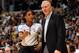 Violet Palmer and Spurs coach Gregg Popovich