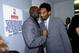LOS ANGELES - 2000: Kobe Bryant #8 of the Los Angeles Lakers chats with Michael Jordan #23 of the Chicago Bulls after a 2000 NBA game at the Staples Center in Los Angeles, California. NOTE TO USER: User expressly acknowledges that, by downloading and or