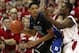 Dec 3, 2014; Madison, WI, USA; Duke Blue Devils center Jahlil Okafor (15) attempts to moves the ball against Wisconsin Badgers forward Vitto Brown (30) at the Kohl Center. Duke defeated Wisconsin 80-70. Mandatory Credit: Mary Langenfeld-USA TODAY Sports