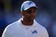 Aug 15, 2014; Oakland, CA, USA; Detroit Lions defensive coordinator Teryl Austin during the game against the Oakland Raiders at O.co Coliseum. Mandatory Credit: Kirby Lee-USA TODAY Sports