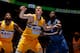 DENVER, CO - DECEMBER 26: Timofey Mozgov #25 of the Denver Nuggets battles for position with Gorgui Dieng #5 of the Minnesota Timberwolves on December 26, 2014 at the Pepsi Center in Denver, Colorado. NOTE TO USER: User expressly acknowledges and agrees