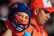 DENVER, CO - DECEMBER 28: A fan wears a hat and neck gator to stay warm in potentially cold weather before a game between the Denver Broncos and the Oakland Raiders at Sports Authority Field at Mile High on December 28, 2014 in Denver, Colorado. (Photo
