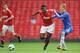 MANCHESTER, ENGLAND - APRIL 20: Bobby Devyne of Chelsea battles Paul Pogba of Manchester United during the FA Youth Cup Semi Final 2nd Leg between Manchester United and Chelsea at Old Trafford on April 20, 2011 in Manchester, England. (Photo by Michael