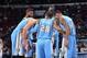 PHILADELPHIA, PA - FEBRUARY 3: Members of the Denver Nuggets gather for a meeting against the Philadelphia 76ers at Wells Fargo Center on February 3, 2015 in Philadelphia, Pennsylvania NOTE TO USER: User expressly acknowledges and agrees that, by downloa