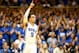 DURHAM, NC - JANUARY 19: Tyus Jones #5 of the Duke Blue Devils reacts after a shot during their game against the Pittsburgh Panthers at Cameron Indoor Stadium on January 19, 2015 in Durham, North Carolina. (Photo by Streeter Lecka/Getty Images)