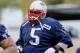 TEMPE, AZ - JANUARY 29: Vince Wilfork #75 of the New England Patriots warms up during the New England Patriots Super Bowl XLIX Practice on January 29, 2015 at the Arizona Cardinals Practice Facility in Tempe, Arizona. (Photo by Elsa/Getty Images)
