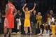 Apr 8, 2014; Los Angeles, CA, USA; Los Angeles Lakers guard Steve Nash (10) acknowledges the crowd after passing Mark Jackson (not pictured) to move into third on the all-time NBA assist list in the second quarter against the Houston Rockets at Staples Ce