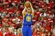 HOUSTON, TX - MAY 23: Stephen Curry #30 of the Golden State Warriors shoots a three pointer in the third quarter against the Houston Rockets during Game Three of the Western Conference Finals of the 2015 NBA PLayoffs at Toyota Center on May 23, 2015 in H