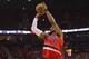 Apr 25, 2015; Portland, OR, USA; Portland Trail Blazers forward LaMarcus Aldridge (12) shoots over Memphis Grizzlies in game three of the first round of the NBA Playoffs at Moda Center at the Rose Quarter. Mandatory Credit: Jaime Valdez-USA TODAY Sports
