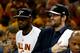 CLEVELAND, OH - MAY 26: Kevin Love #0 and LeBron James #23 of the Cleveland Cavaliers celebrate after defeating the Atlanta Hawks during Game Four of the Eastern Conference Finals of the 2015 NBA Playoffs at Quicken Loans Arena on May 26, 2015 in Clevela