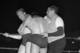 Babe Ruth tries to restore order in the ring.