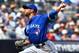 Aug 8, 2015; Bronx, NY, USA; Toronto Blue Jays starting and winning pitcher David Price (14) pitches in the seventh inning against the New York Yankees at Yankee Stadium. The Blue Jays defeated the Yankees 6-0. Mandatory Credit: Andy Marlin-USA TODAY Spor
