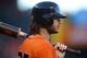 SAN FRANCISCO, CA - AUGUST 14: Brandon Crawford #35 of the San Francisco Giants waits in the on deck circle against the Washington Nationals during the game at AT&T Park on Friday, August 14, 2015 in San Francisco, California. (Photo by Brad Mangin/MLB P