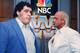 Andre the Giant towering over Hulk Hogan.