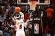 MIAMI, FL - APRIL 8: LeBron James #6 of the Miami Heat shoots the ball against the Brooklyn Nets during game on April 8, 2014 at American Airlines Arena in Miami, Florida. NOTE TO USER: User expressly acknowledges and agrees that, by downloading and or u
