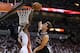 MIAMI, FL - JUNE 09: LeBron James #6 of the Miami Heat blocks the shot of Tiago Splitter #22 of the San Antonio Spurs in the fourth quarter during Game Two of the 2013 NBA Finals at AmericanAirlines Arena on June 9, 2013 in Miami, Florida. NOTE TO USER: