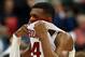 SYRACUSE, NY - MARCH 27: Buddy Hield #24 of the Oklahoma Sooners reacts after being defeated by the Michigan State Spartans 62 to 58 during the East Regional Semifinal of the 2015 NCAA Men's Basketball Tournament at the Carrier Dome on March 27, 2015 in