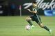 Oct 29, 2015; Portland, OR, USA; Portland Timbers midfielder Diego Valeri (8) heads upfield against the Sporting KC at Providence Park. Mandatory Credit: Jaime Valdez-USA TODAY Sports