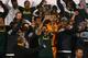 FRISCO, TX - NOVEMBER 29: Diego Valeri #8 of Portland Timbers raises the MLS Western Conference trophy after defeating FC Dallas in the Western Conference Finals-Leg 2 of the MLS playoffs at Toyota Stadium on November 29, 2015 in Frisco, Texas. (Photo b