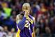 HOUSTON, TX - DECEMBER 12: Kobe Bryant #24 of the Los Angeles Lakers waits on the court during the game against the Houston Rockets at the Toyota Center on December 12, 2015 in Houston, Texas. NOTE TO USER: User expressly acknowledges and agrees that, by