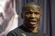 LAS VEGAS, NV - APRIL 30: WBC/WBA welterweight champion Floyd Mayweather Jr's. trainer and father Floyd Mayweather Sr. speaks during a news conference ahead of the unification fight between his son and WBO welterweight champion Manny Pacquiao at MGM Gran