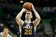 MINNEAPOLIS, MN - DECEMBER 30: Gordon Hayward #20 of the Utah Jazz prepares to shoot a free throw against the Minnesota Timberwolves on December 30, 2015 at Target Center in Minneapolis, Minnesota. NOTE TO USER: User expressly acknowledges and agrees th