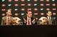 SANTA CLARA, CA - JANUARY 15: General Manager Trent Baalke, Head Coach Jim Tomsula and CEO Jed York address the media at Levi's Stadium on January 15, 2015 in Santa Clara, California. The San Francisco 49ers announced Jim Tomsula as their new head coach t