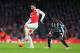 LONDON, ENGLAND - JANUARY 02: Olivier Giroud of Arsenal and Chancel Mbemba of Newcastle United during the Barclays Premier League match between Arsenal and Newcastle United at Emirates Stadium on January 2, 2016 in London, England. (Photo by Catherine I