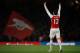 TOPSHOT - Arsenal's French striker Olivier Giroud celebrates scoring his team's second goal during the English Premier League football match between Arsenal and Manchester City at the Emirates Stadium in London on December 21, 2015. AFP PHOTO / ADRIAN DEN