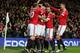MANCHESTER, ENGLAND - JANUARY 02: Anthony Martial of Manchester United celebrates with his team-mates after scoring a goal to make it 1-0 during the Barclays Premier League match between Manchester United and Swansea City at Old Trafford on January 2, 201