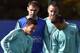 (From L) Chelsea's Belgian midfielder Eden Hazard, Serbian defender Branislav Ivanovic, English defender John Terry and Spanish defender Cesar Azpilicueta take part in a training session at Chelsea's training ground in Stoke D'Abernon, south of London,