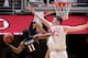SALT LAKE CITY, UT- NOVEMBER 16: Jakob Poeltl #42 of the Utah Utes defends against D'Erryl Williams #11 of the San Diego State Aztecs at the Jon M. Huntsman Center on November 16, 2015 in Salt Lake City, Utah. (Photo by Gene Sweeney Jr/Getty Images)