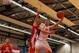 UTRECHT, NETHERLANDS - JULY 17: Dragan Bender (red) of Croatia attempts to stop Vojislav Stojanovic of Serbia attack in the Boys Basketball match between Croatia and Serbia on Day 3 of the European Youth Olympic Festival held at De Uithof Olympos Sports