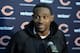 Nov 9, 2015; San Diego, CA, USA; Chicago Bears receiver Alshon Jeffery addresses the media at a press conference after a 22-19 victory against the San Diego Chargers in a NFL football game at Qualcomm Stadium. Mandatory Credit: Kirby Lee-USA TODAY Sports