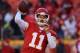 KANSAS CITY, MO - JANUARY 3: Alex Smith #11 of the Kansas City Chiefs throws a pass at Arrowhead Stadium during pre game against the Oakland Raiders on January 3, 2016 in Kansas City, Missouri. (Photo by Peter Aiken/Getty Images)
