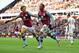 BIRMINGHAM, ENGLAND - OCTOBER 24: Jordan Ayew (R) of Aston Villa celebrates scoring his team's first goal with Rudy Gestede (L) during the Barclays Premier League match between Aston Villa and Swansea City at Villa Park on October 24, 2015 in Birmingham,